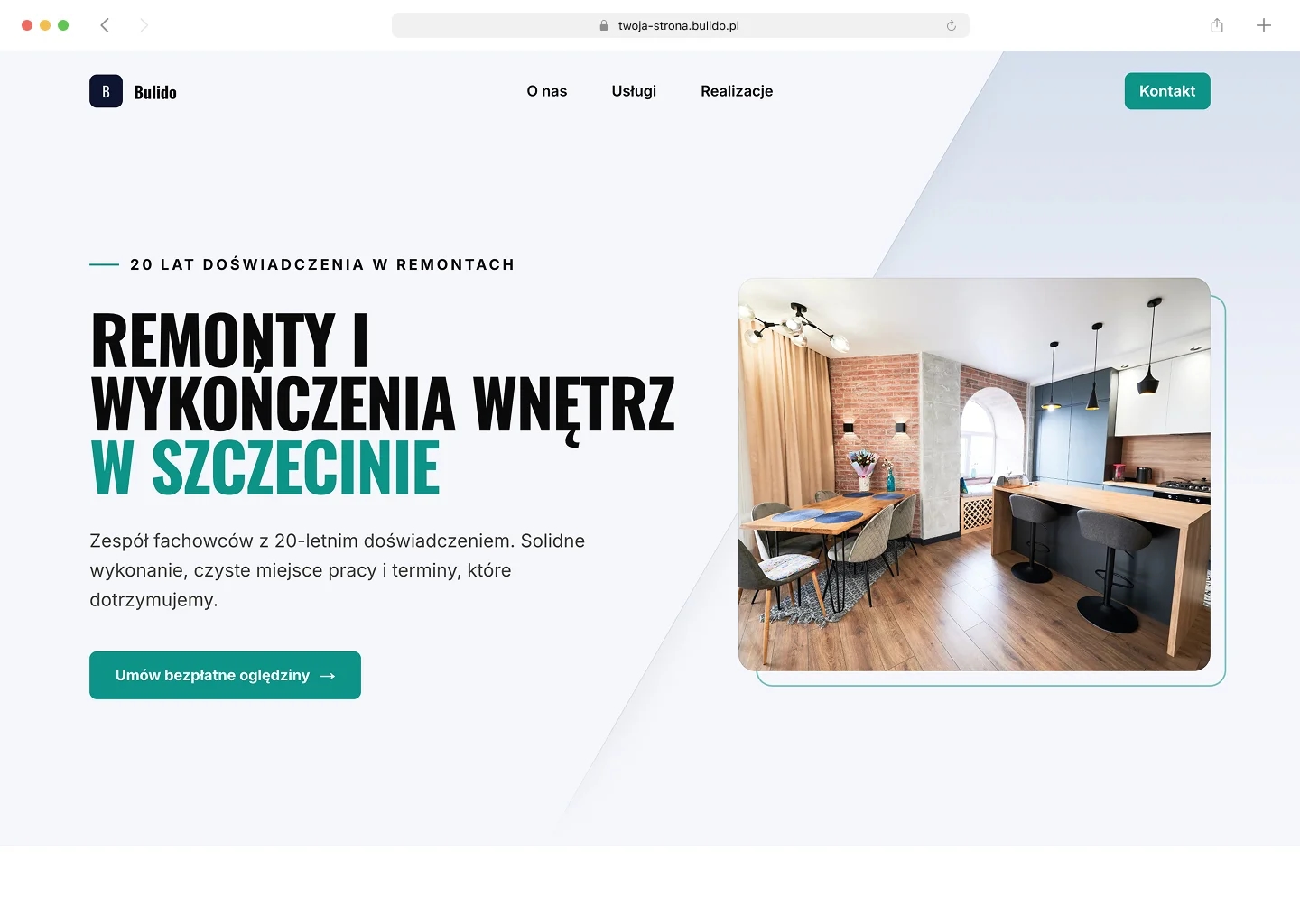 Strona firmowa wygenerowana w Bulido